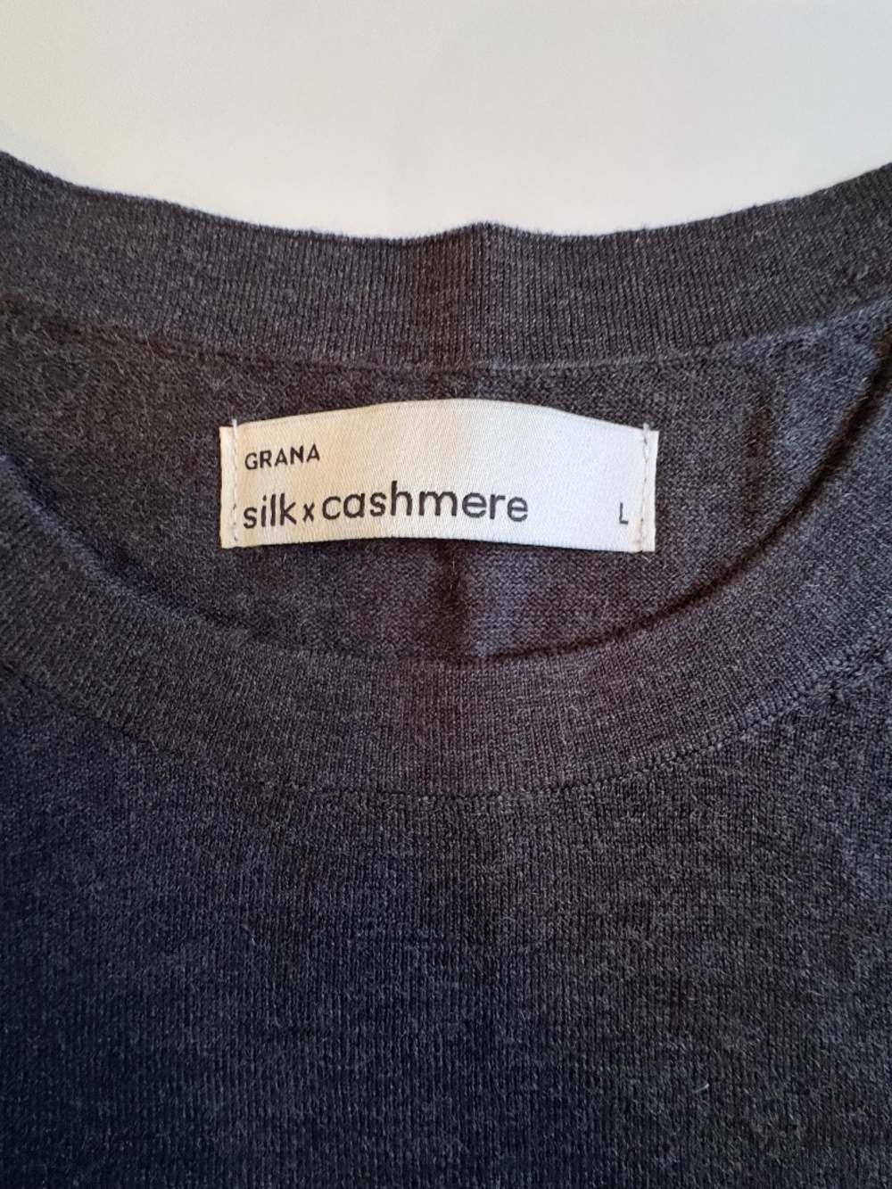 GRANA silk cashmere sweater Large Charcoal Gray NWOT